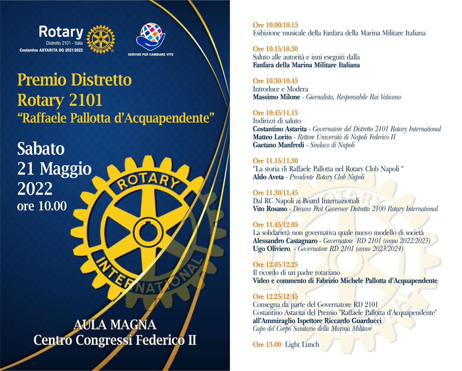 Rotary, sabato il Premio Raffaele Pallotta d’Acquapendente 